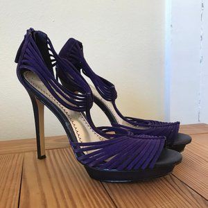 Platinum BP Bliss Lea Purple Suede Platform Heels